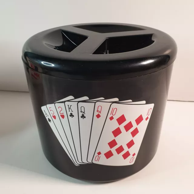 Vintage Ice Bucket Poker Playing Cards Retro BBQ Cocktail Party Man Cave Display