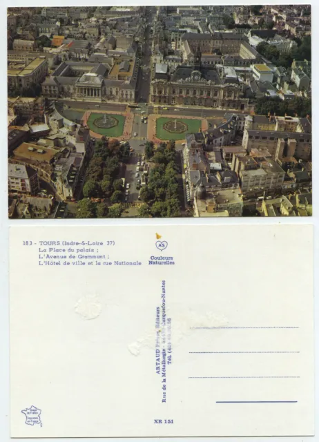 56118 - Tours - Place du palais - aerial picture - old postcard