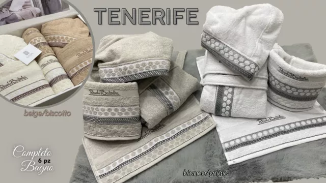 Completo Bagno Uomo Donna Renato Balestra "Tenerife" 6 Pezzi Spugna 100% Cotone