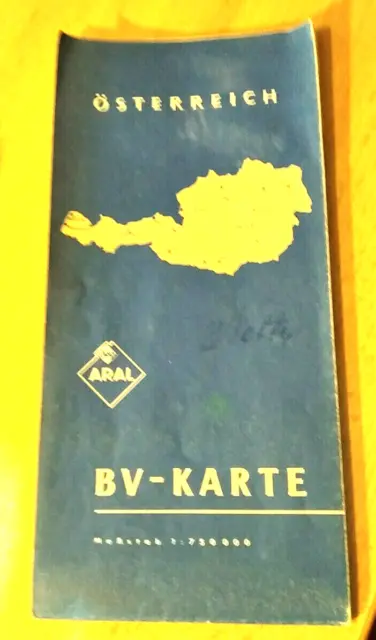 Aral, Straßenkarte, 60 - 70er Jahre, Österreich, BV-Karte, Antik