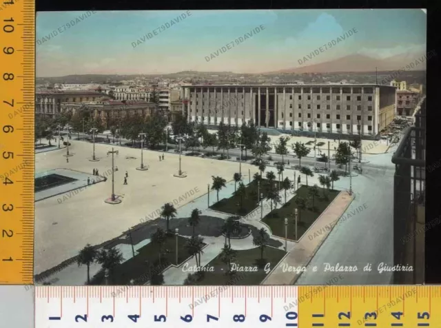 34652] Catania - Piazza G. Verga E Palazzo Di Giustizia  _ 1954