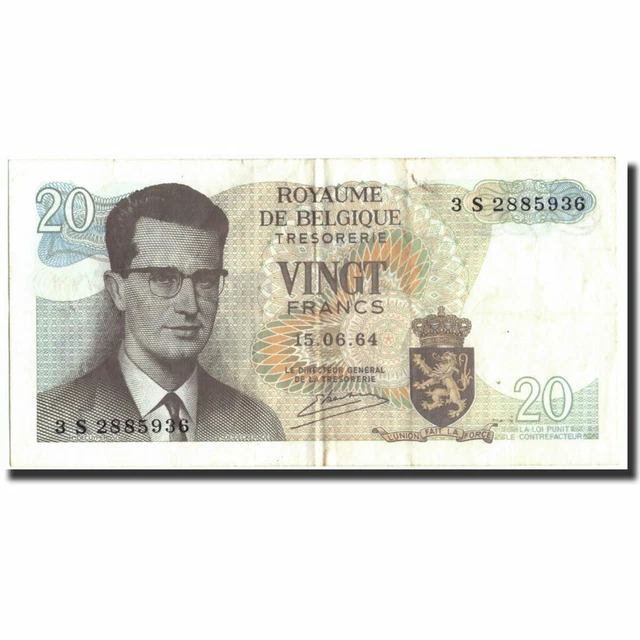 [#213753] Banknote, Belgium, 20 Francs, 1964, 1964-06-15, KM:138, VF(30-35)