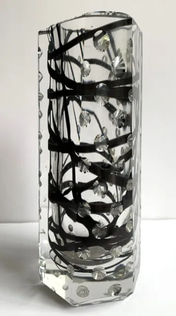 Mid Century Fantastic Scandinavian Studio Art Crystal Heavy Small  Vase