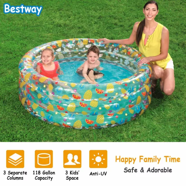 59in Family Backyard Swimming Pool Inflatable Kiddie Above Ground Pool Summer