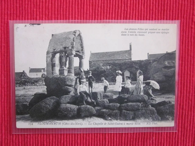 Cpa Ecrite Timbre Ploumanac'h La Chapelle De Saint Guirec Côtes D'armor