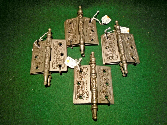 ONE PAIR of VINTAGE EASTLAKE HINGES  3"  X 3"  - PROBABLY CLARK MFG   (16466-1)