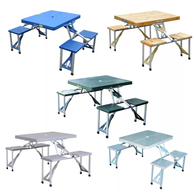 Portable Folding Camping Picnic Table Party Outdoor Garden Chair Stools Set