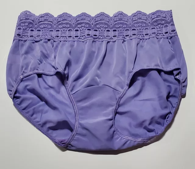 Olga Bikini Sissy Panty Delicate LACE Trim Slippery 7/L PURPLE Jasmine 0913J3