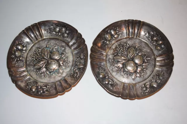 Vintage Silver Plate 4" DIAMETER DISHES LOT OF TWO    (RTG64)