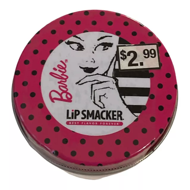 Lip Smacker Limited Edition *BARBIE* Lip Balm Tin Retro Pink *COTTON CANDY LOVE*
