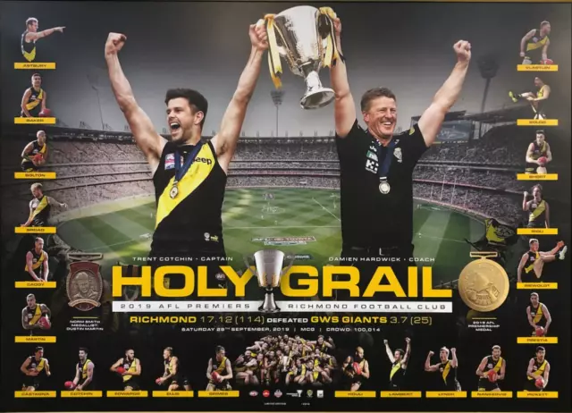 Richmond 2019 Afl Premiers Holy Grail Deluxe Lithograph Unframed - Official Afl