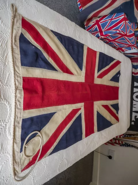 British WW2 Dated 1942 Vintage Panel stitched  Union Jack Flag / old