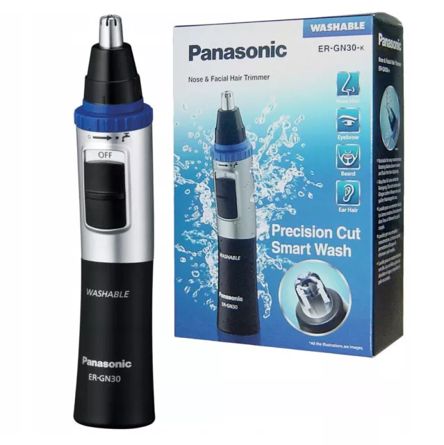 PANASONIC ER-GN30-K503 Rifinitore per orecchie e naso impermeabile, argento