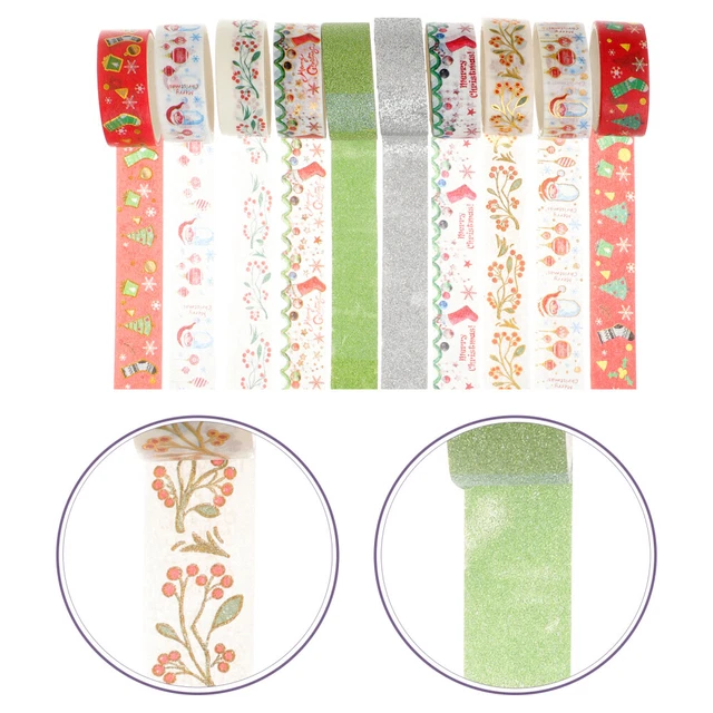 12 Rolls Bandes De Vacances Bande D'estampage À Chaud Dessin Animé Stickers Noël