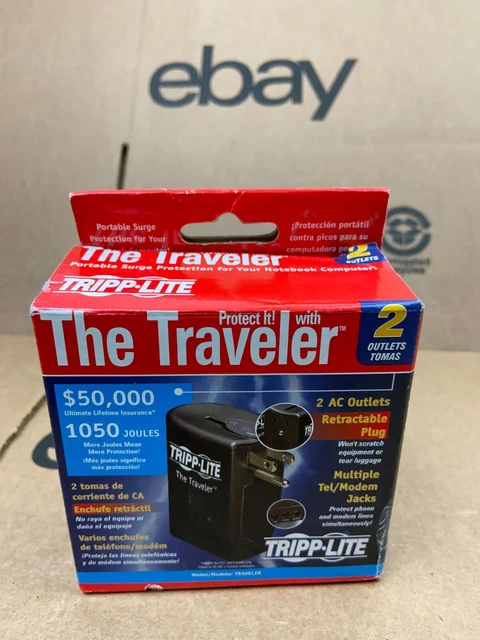 Tripp Lite Traveler 2 Outlets 1050 Joules Direct Plug-in Surge Suppressor