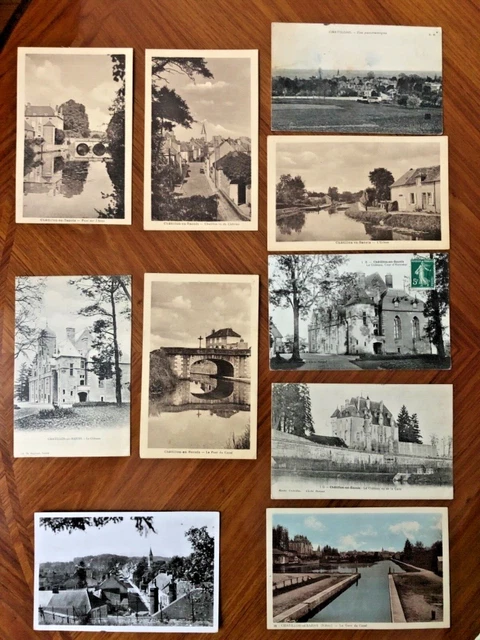 Lot of 10 CPAs of Châtillon-en-Bazois (58, Nièvre) - Canal, Aron, Bridges, Château