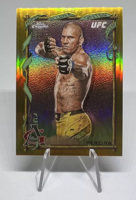 2024 Topps Chrome UFC Allen Ginter Gold Refractor Alex Pereira #d 39/50 #AAG-15