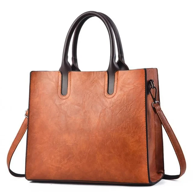 Starnearby Sac Fourre-tout en cuir PU pour Femme, Grande Capacité, Sac Bandoulière Vintage Femme, Sacs a Main City Bag Tendance, Sacs Hobo Rétro pour voyage Shopping Travail Ecole