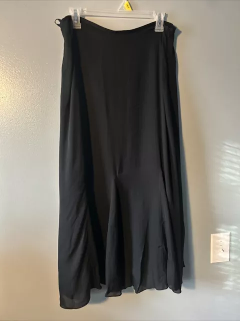 Jones New York Women's Skirt Size 12 Silk Maxi Lined Black Side Zip Goth