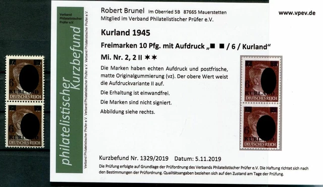 Kurland 2I+2II TYPENPAAR ** POSTFRISCH+gepr. Befund 100EUR (H1100
