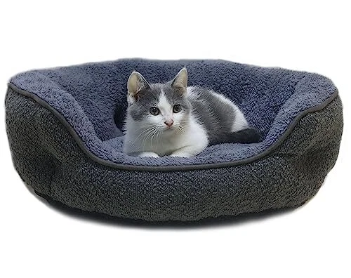 Dog Beds for Small Dogs - Round Cat Beds for Indoor Cats, Washable Pet Bed fo...