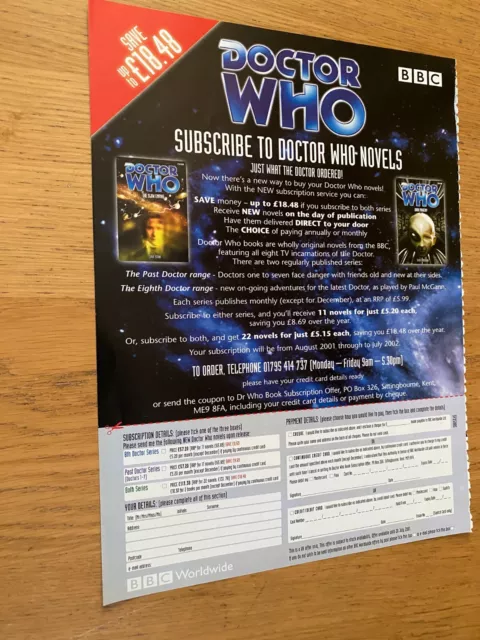 (Pada4) Advert 11X9" Doctor Who Novels