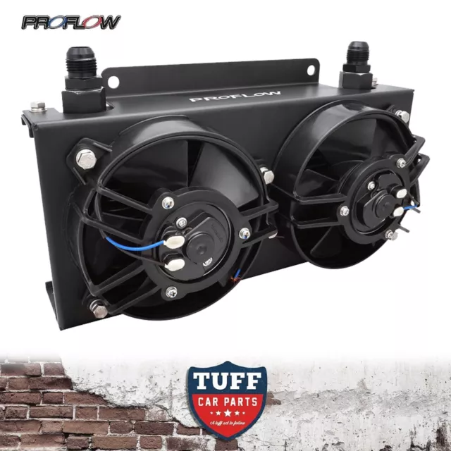 Proflow Ultra Pro Dual Fan Engine or Transmission Oil Cooler 19 Row 280x145x50mm