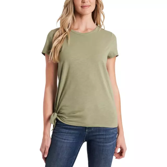 CeCe Womens Green Heathered Crewneck Short-Sleeve T-Shirt Top XS BHFO 4862