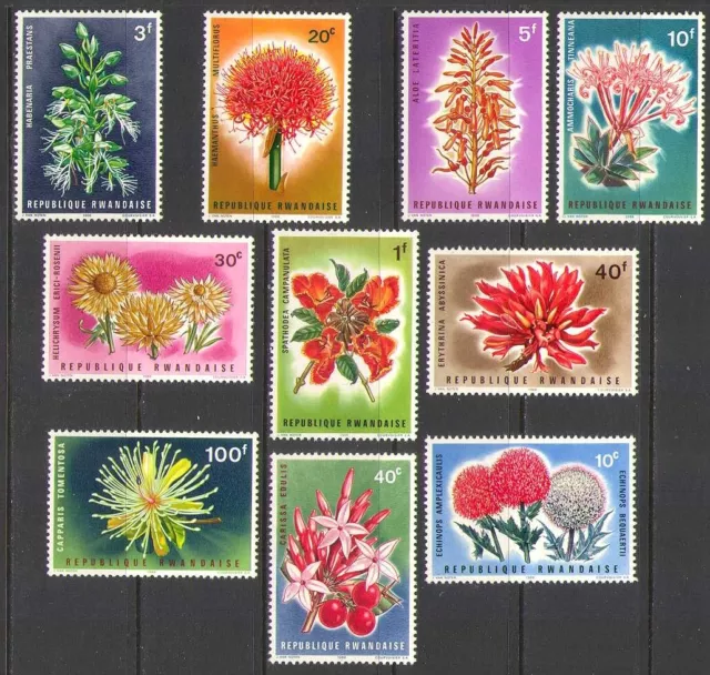 Rwanda 1966 Flowers/Plants/Nature 10v set (n22249)