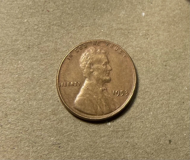 U.S. One Cent Coin (95% Copper Penny Year: 1953)