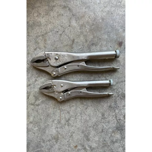 Vintage Crescent Vice Grip Locking Pliers 10” &  7" USA- 10C & 7C