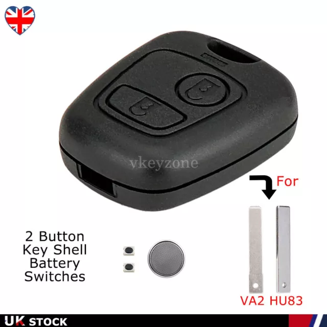 2 Button Key Shell Fob Case For Citroen C1 C2 C3 C4 C5 Xsara Picasso Toyota Aygo