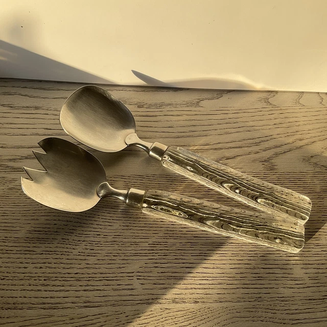 Exclusiv Lindshammar SCHWEDEN Kristallglas / Edelstahl DESIGN Salatbesteck