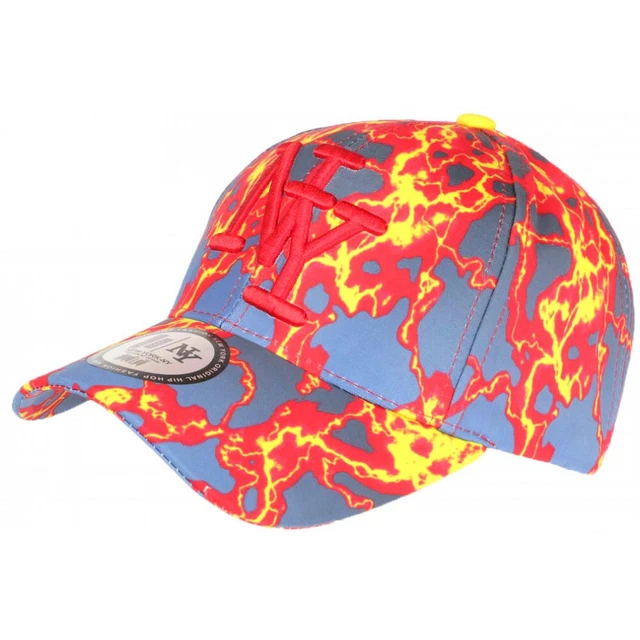 Casquette NY Orange Et Noire éclairs - Streetwear Baseball - Taille Unique - Neuf