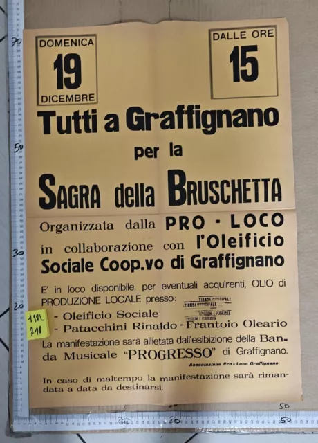 Manifesto Graffignano Viterbo sagra della bruschetta 1982