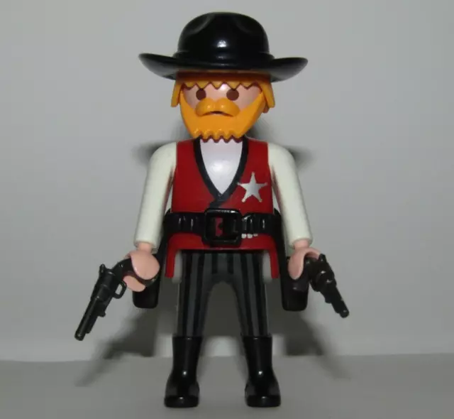 Playmobil Sheriff Cowboy Western Male Hat Gun Blond Hair Beard Vest
