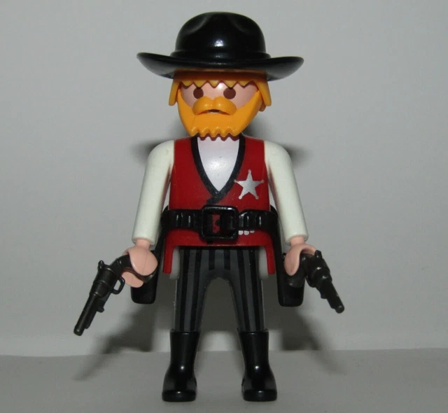 Playmobil Sheriff Cowboy Western Male Hat Gun Blond Hair Beard Vest