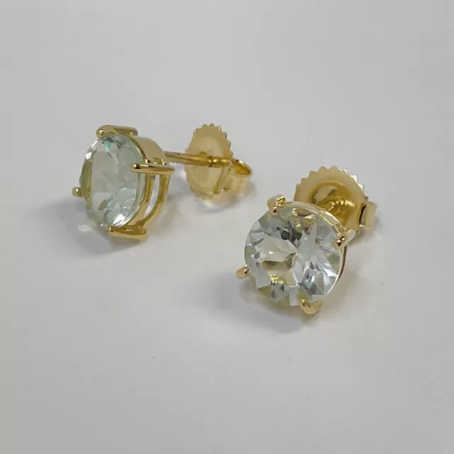 ROBERTO COIN Shanghai Green Amethyst Round Stud Earrings in 18K Yellow Gold