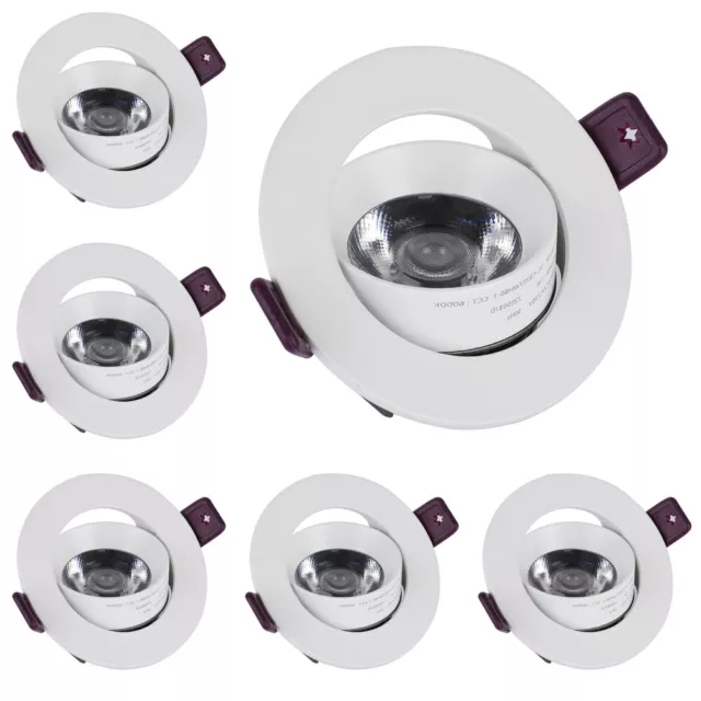 6x 7W LED Einbaustrahler Rahmen 230V Einbauspot Einbaurahmen Einbauleuchte DHL