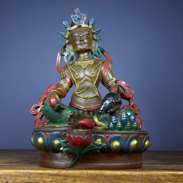 Chinese Old Beijing Glaze Handmade Exquisite Mammon Statue 6361