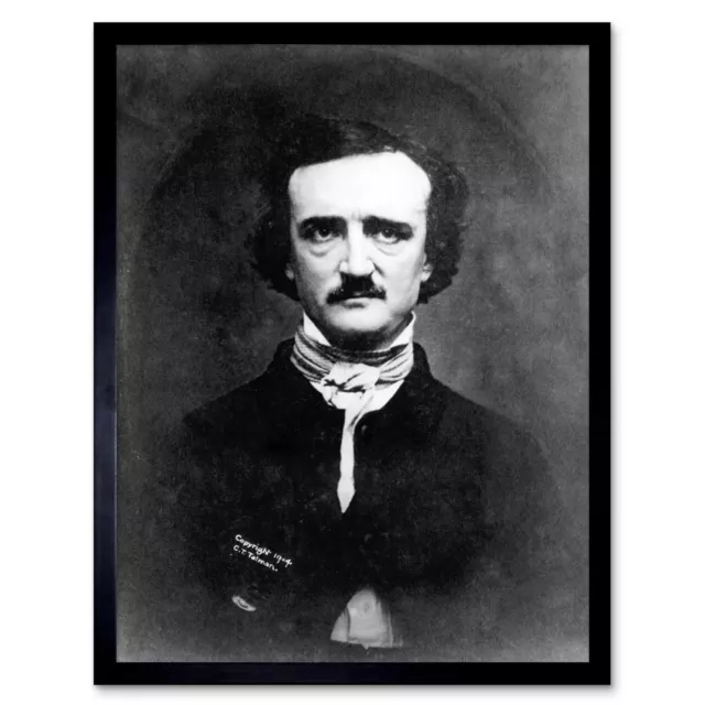 Vintage Edgar Alan Poe Portrait 12X16 Inch Framed Art Print