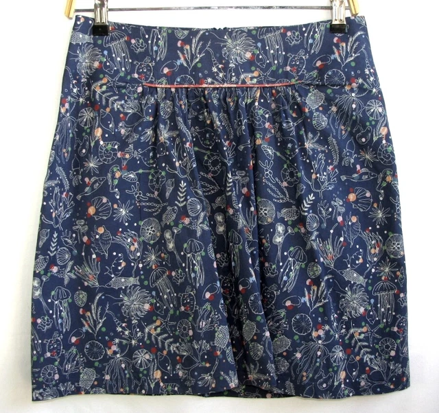 Jupe COTELAC Taille 38/40 En Laine Et Lin Bleue – Style Crayon Comme Neuve