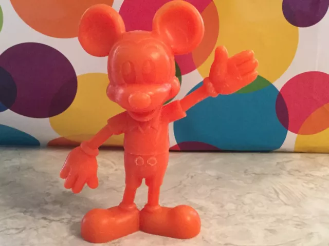 1971 Louis Marx Hard Plastic 6" Red Mickey Mouse Walt Disney Prod Made in USA