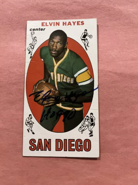 1969 Topps #75 San Diego Rockets Elvin Hayes Rookie Autograph.