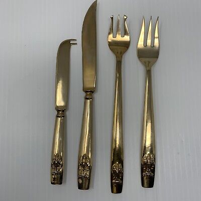 Vajilla antipasto de bronce 4 piezas diseño elefante cuchillos de bronce tenedor de cuchillo