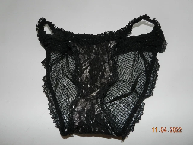 Smart & Sexy womens black string bikini super lacy ruffled sheer