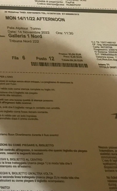 Biglietti Nitto ATP Finals 2022 Torino Lunedi 14/11/2022 Pomeriggio 2