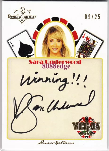 2012 Benchwarmer Vegas Baby Inscription Auto: Sara Underwood #9/25 Autograph 1/1