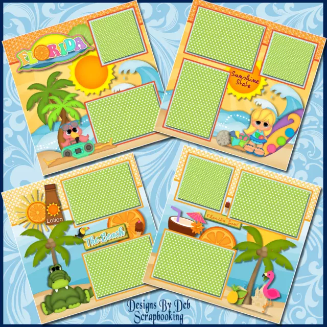 FLORIDA Premade Scrapbook Pages paper printed layout DBDS