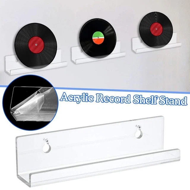 Acrylic Record Album Wall Mount Display Shelf Acrylic Clear Holder Stand-